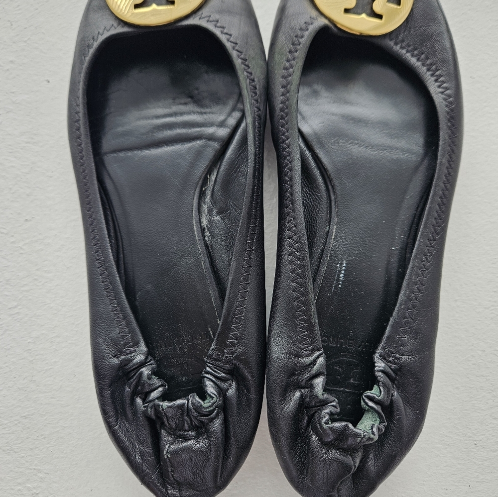 TORY BIRCH Black Leather Ballet Flat Size 8! - Picture 3 of 5